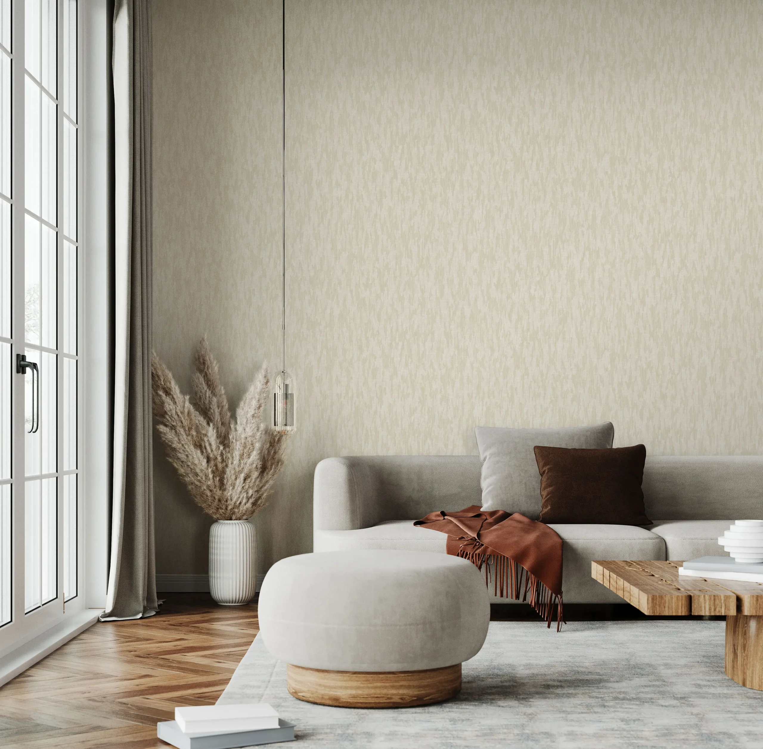 Beige Embossed Wallpaper – Understated Shimmer (24108-2)